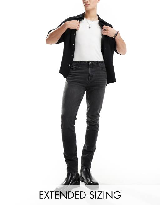 Vaqueros negros de corte pitillo con lavado tintado de ASOS DESIGN