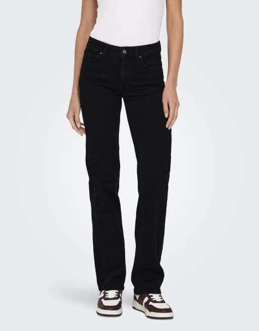 Vaqueros negros de corte recto de ONLY, 3 de 5