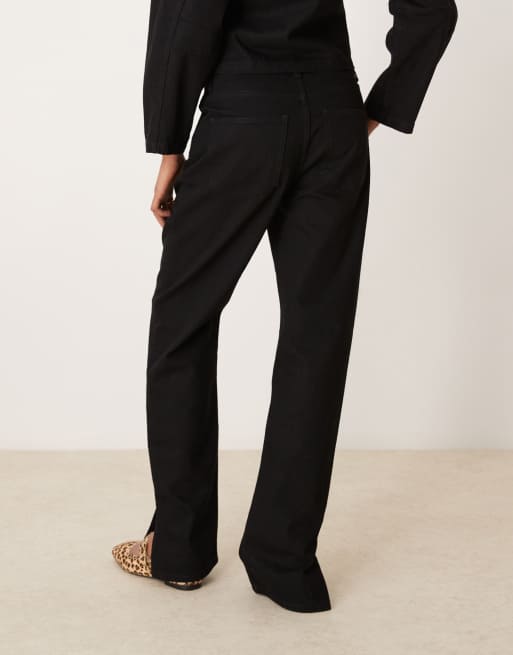 Vaqueros negros de corte recto estilo años 90 con abertura en el bajo de ASOS DESIGN, 3 de 5