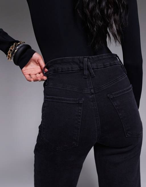 Vaqueros negros de corte recto Soft Tech Good True de Good American, 4 de 5