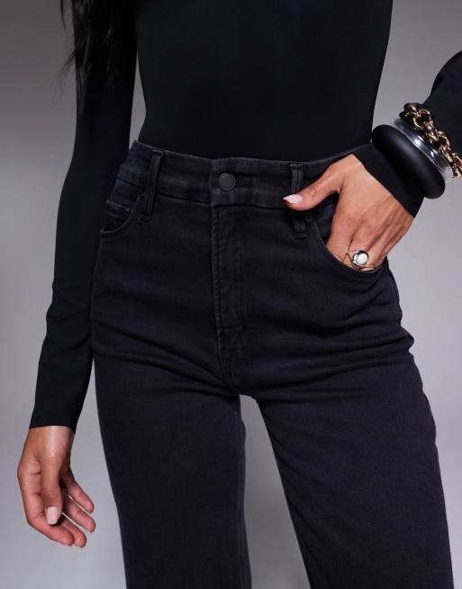 Vaqueros negros de corte recto Soft Tech Good True de Good American, 5 de 5