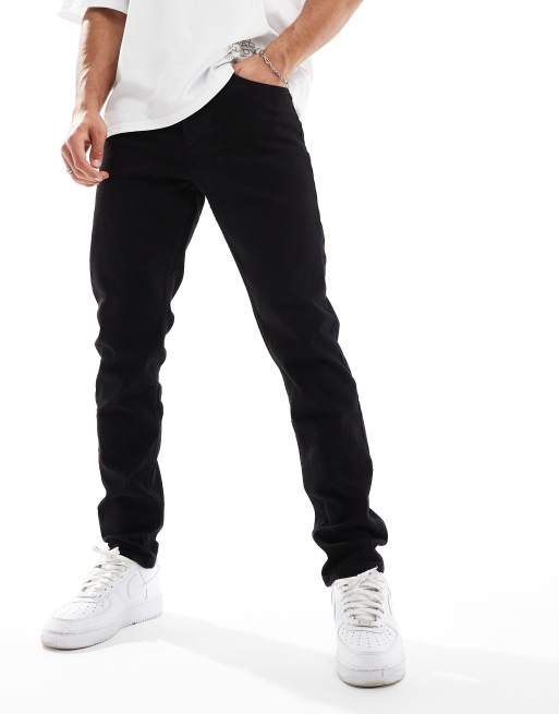Vaqueros negros de corte slim con acabado sobretintado de Marshall Artist