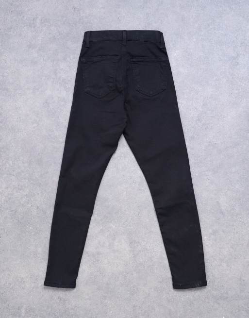 Vaqueros negros de corte superpitillo y talle alto Joni de Topshop Petite, 7 de 7