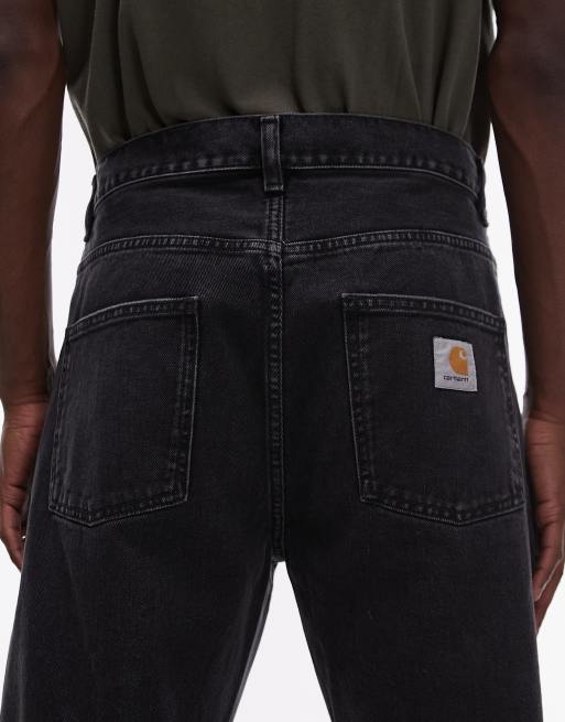 Vaqueros negros de corte tapered holgado Newel de Carhartt WIP, 4 de 5