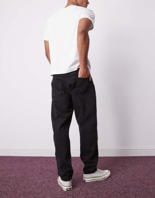 Vaqueros negros de corte tapered holgado Ray de Weekday, 2 de 5