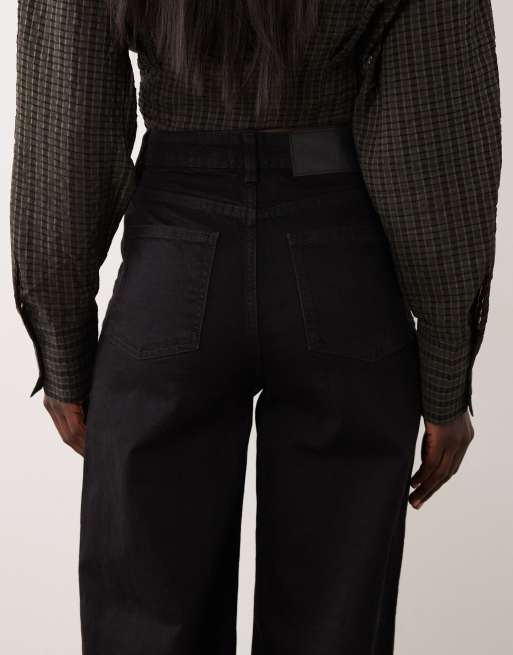 Vaqueros negros de pernera ancha y talle alto con bolsillos delanteros de ASOS DESIGN Tall, 5 de 5