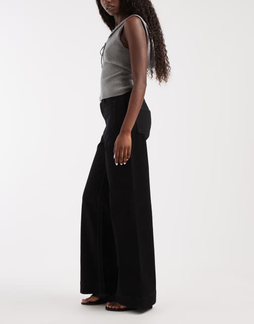 Vaqueros negros de pernera ancha y talle alto con bolsillos delanteros de ASOS DESIGN, 3 de 5