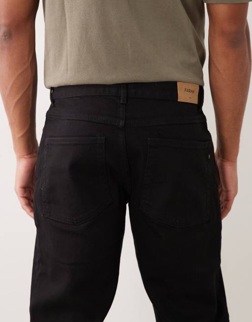 Vaqueros negros de pernera recta Elm de Farah, 4 de 5