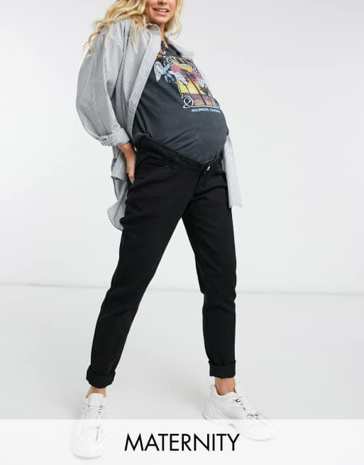 Vaqueros negros de pernera recta Wrath de Missguided Maternity