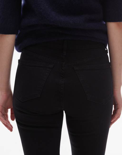 Vaqueros negros de talle alto y corte pitillo Jamie de Topshop Petite, 4 de 5