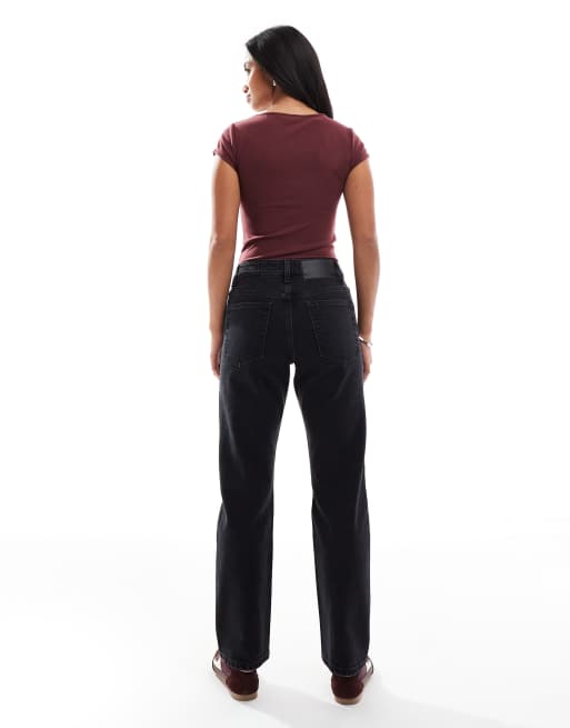 Vaqueros negros de talle alto y corte slim recto de ASOS DESIGN Petite, 3 de 5
