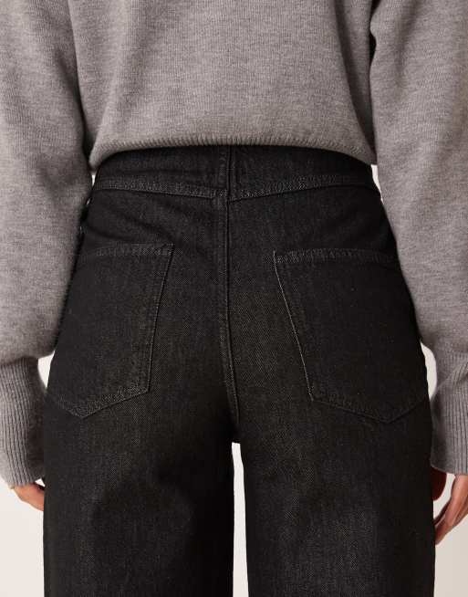 Vaqueros negros de talle bajo y cinturilla minimalista de ASOS DESIGN, 5 de 5