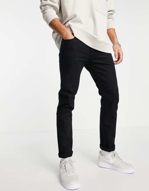 Vaqueros negros elásticos de corte slim de mezcla de algodón de Topman