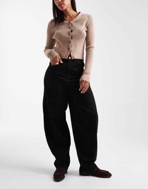 Vaqueros negros lavados de talle alto y pernera barrel Kirsa de Vero Moda - view 1