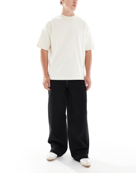 Vaqueros negros muy holgados con cinturón de ASOS DESIGN - view 1