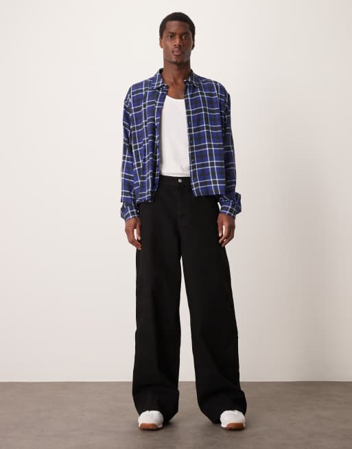 Vaqueros negros muy holgados con parte trasera elástica de ASOS DESIGN