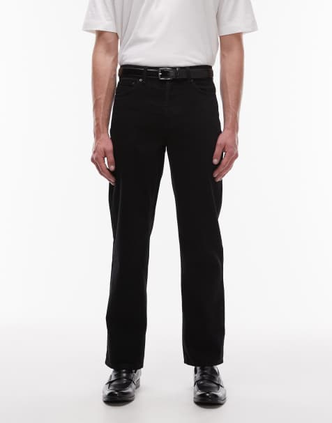 Vaqueros negros rígidos de corte recto de Topman - view 1