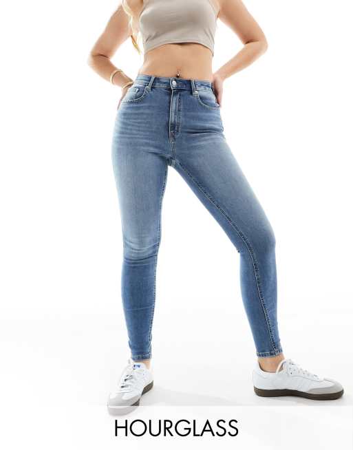 Vaqueros pitillo azul medio Ultimate de ASOS DESIGN Hourglass