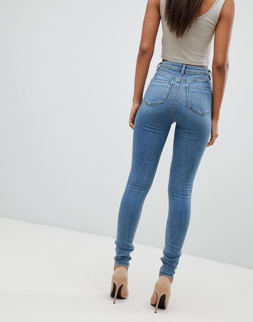 Vaqueros pitillo con lavado a la piedra medio de talle alto Ridley de ASOS DESIGN Tall, 2 de 4