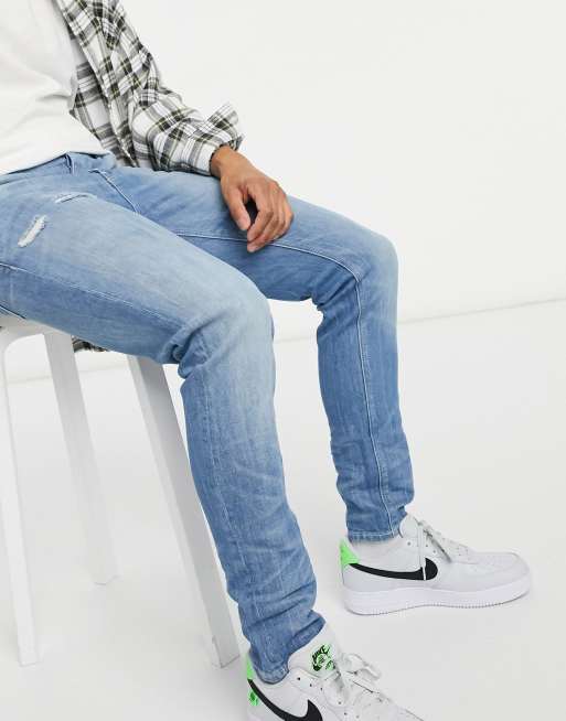Vaqueros pitillo con lavado japonés azul claro de ASOS DESIGN