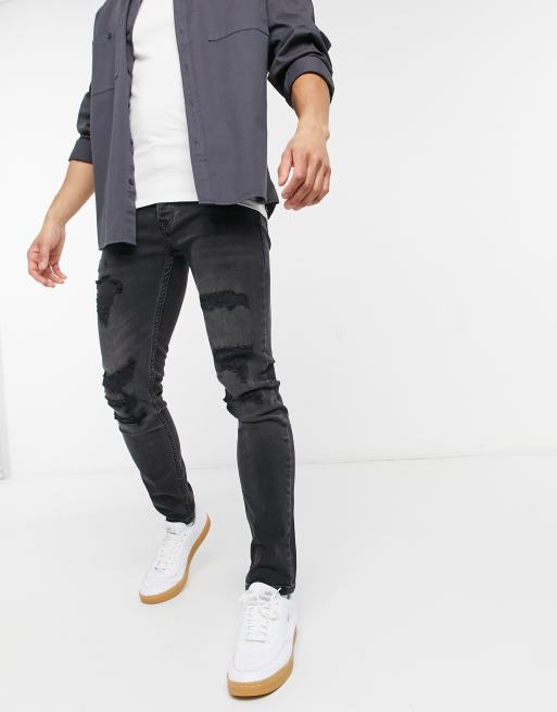 Pantalón Tall Súper Ancho BoohooMAN de hombre de color Negro