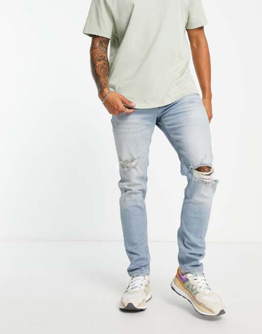 Vaqueros pitillo en azul claro de River Island