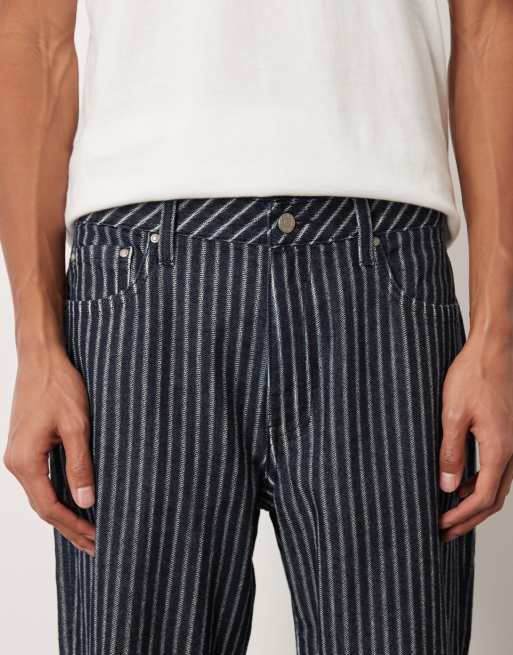 Vaqueros rectos a rayas con lavado crudo de ASOS DESIGN (parte de un conjunto), 4 de 5