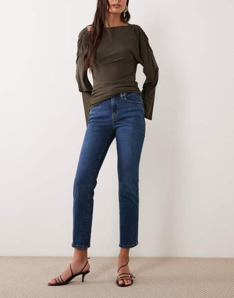 Vaqueros rectos con lavado azul oscuro Good Legs de Good American - view 1