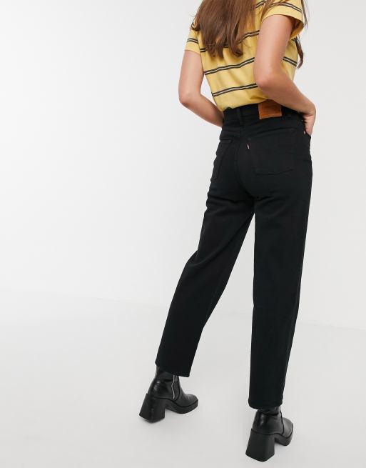 Vaqueros rectos y tobilleros en negro Ribcage de Levi's, 2 de 4
