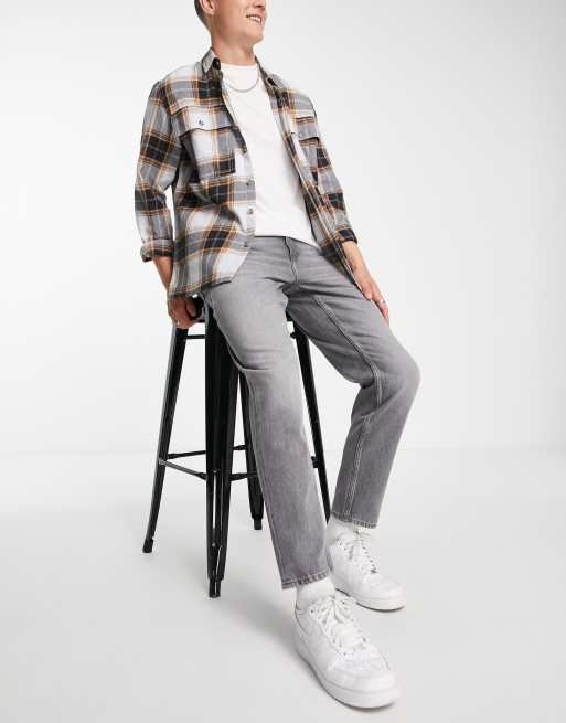 Vaqueros rígidos clásicos en gris de ASOS DESIGN