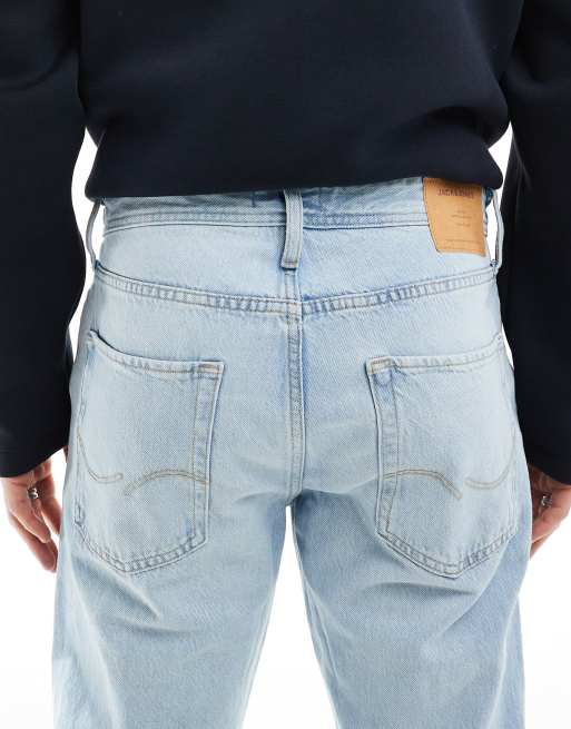 Vaqueros rígidos de corte recto con lavado azul claro Chris de Jack & Jones, 4 de 5