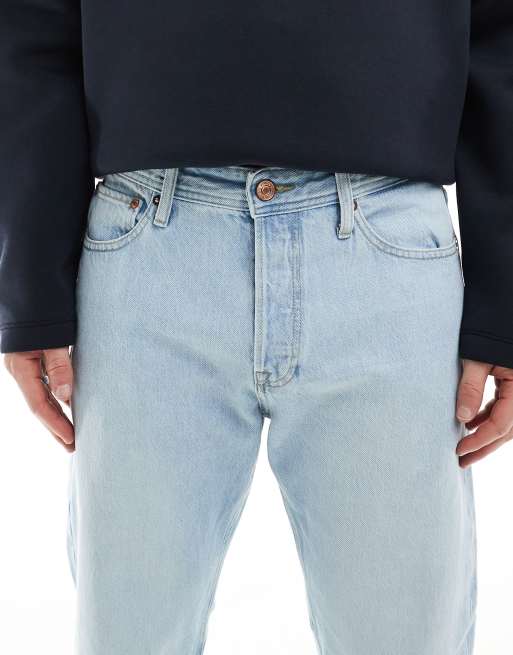 Vaqueros rígidos de corte recto con lavado azul claro Chris de Jack & Jones, 5 de 5