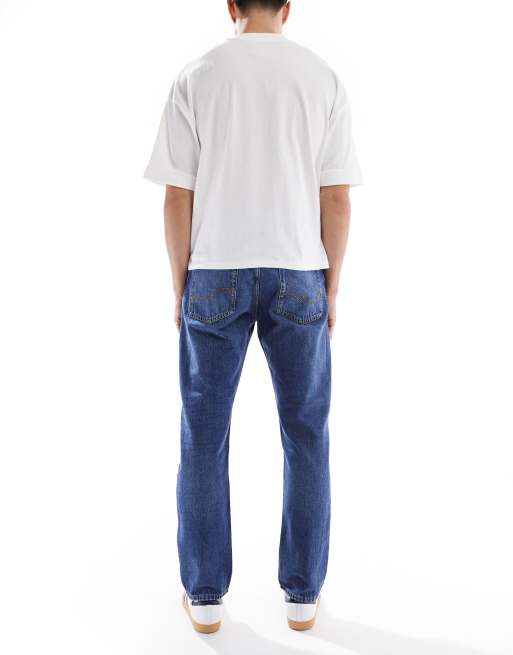 Vaqueros rígidos de corte recto con lavado azul medio Chris de Jack & Jones, 2 de 5