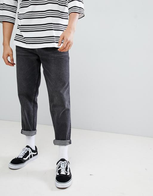 Vaqueros skater en negro desgastado vintage de ASOS