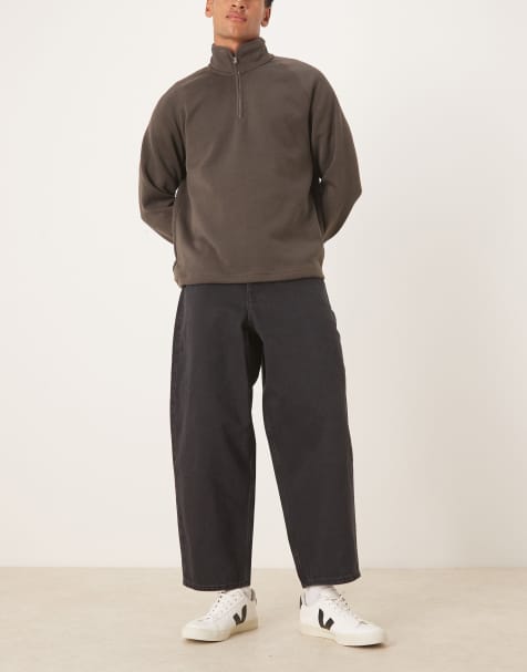 Vaqueros tapered negro lavado de corte extragrande de ASOS DESIGN - view 1