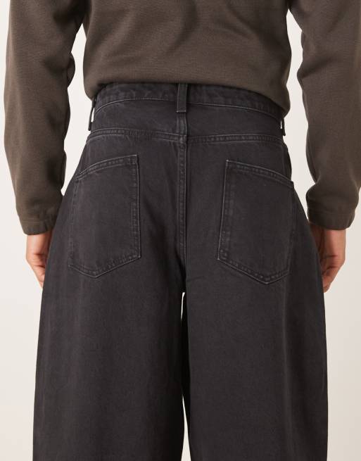 Vaqueros tapered negro lavado de corte extragrande de ASOS DESIGN, 4 de 5