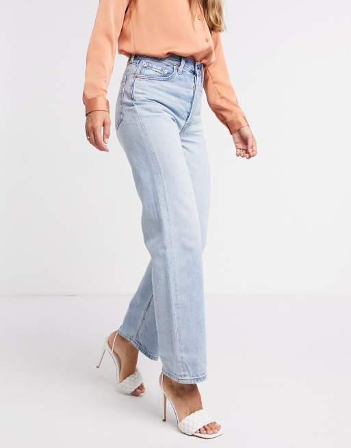 Vaqueros tobilleros rectos en lavado descolorido Ribcage de Levi's, 4 de 4