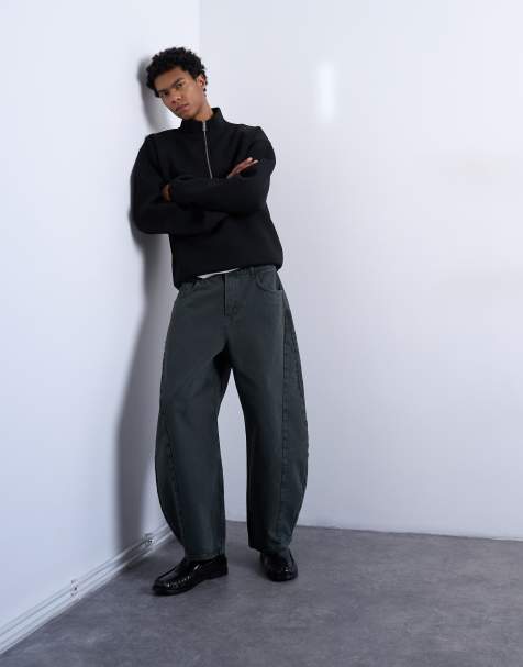 Vaqueros verdes de corte barrel de Topman - view 1