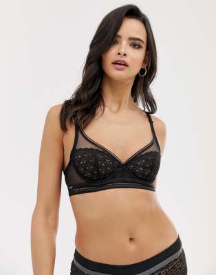 Variance French retro underwire bra with eyelet lace