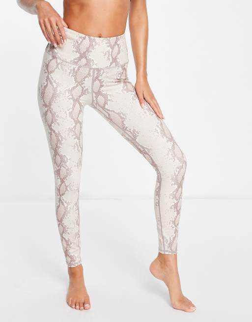 Varley Century leggings in champagne snake print