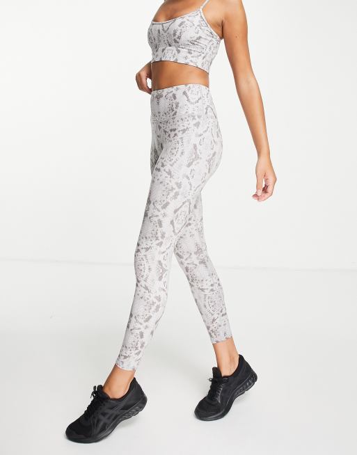 Grey Snake Print Leggings