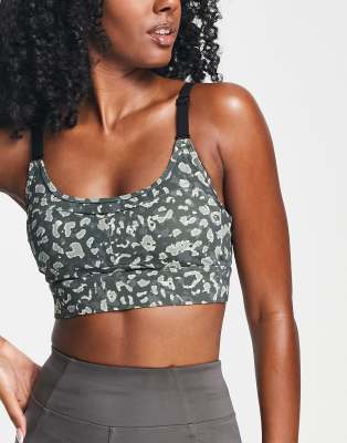 Varley Cometa medium support sports bra in camo animal print