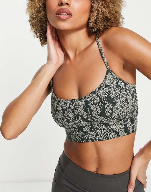 Varley Irena light support sports bra in snake print