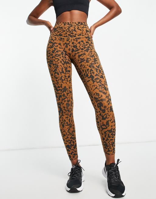 Varley let's move high waisted leggings in distorted animal print | ASOS