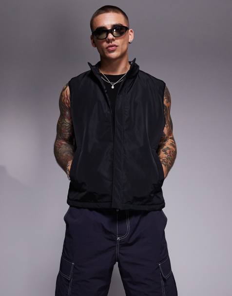 Vatteret vest i sort fra ASOS DESIGN - view 1
