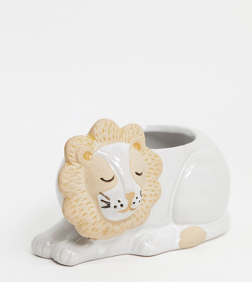 фото Вазон с дизайном в форме льва sass & belle leo-кремовый