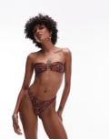 [VDM The Label] VDM reversible bandeau bikini top in leopard print-Brown M LEOPARD