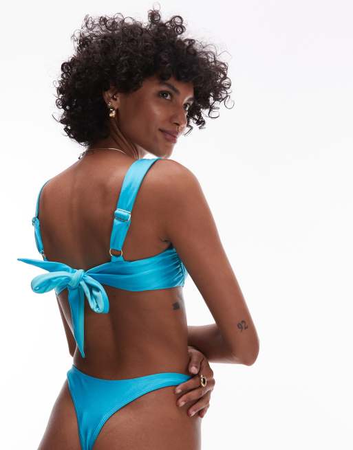 VDM reversible high rise bikini bottom in agua blue, 4 of 4