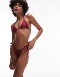 [VDM The Label] VDM reversible tie side bikini bottoms in merlot red M Merlot