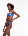 [VDM The Label] VDM reversible tie side bikini bottoms in positano blue M Positano